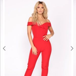 Red jumpsuit